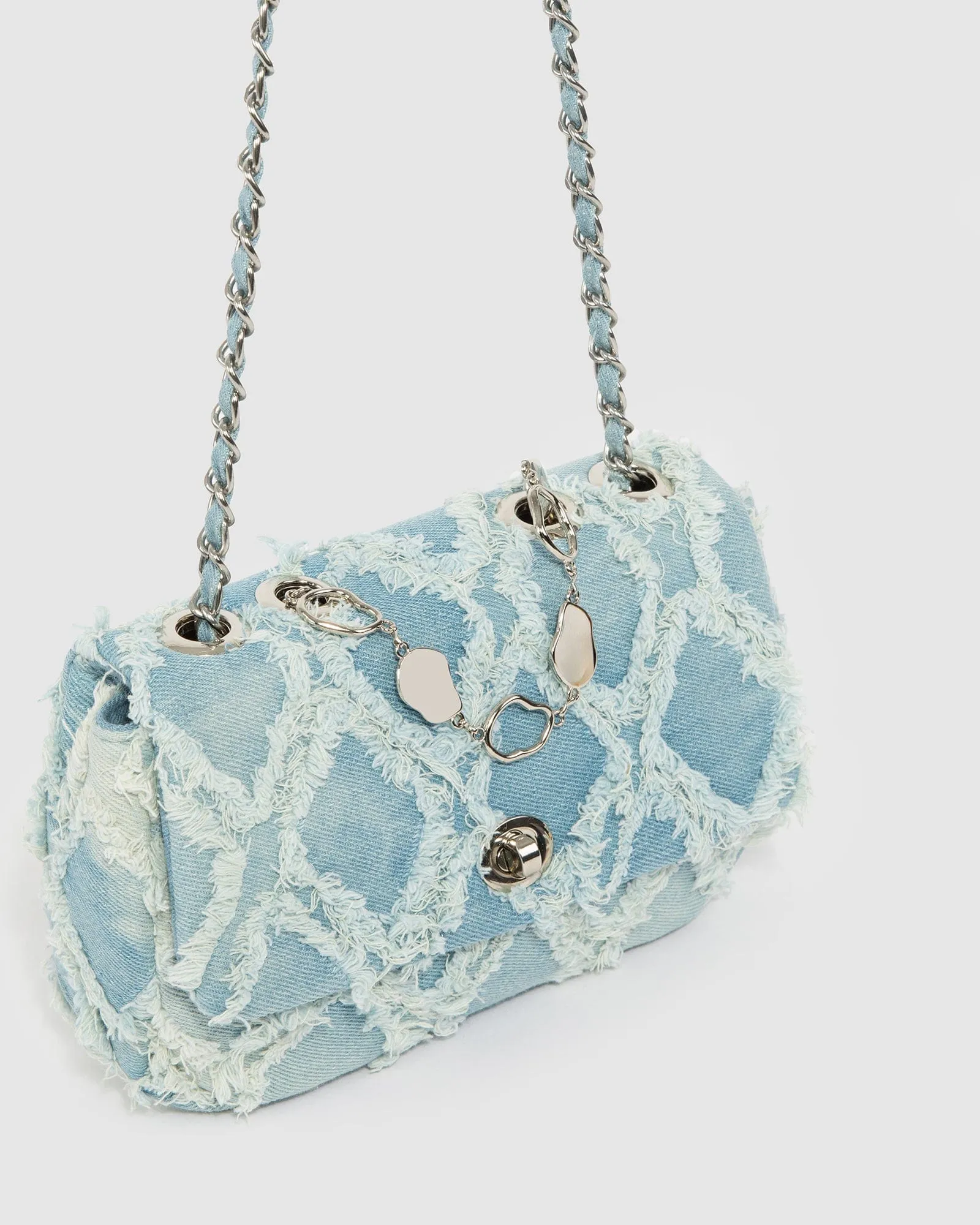 Blue Gianna Chambray Crossbody Bag