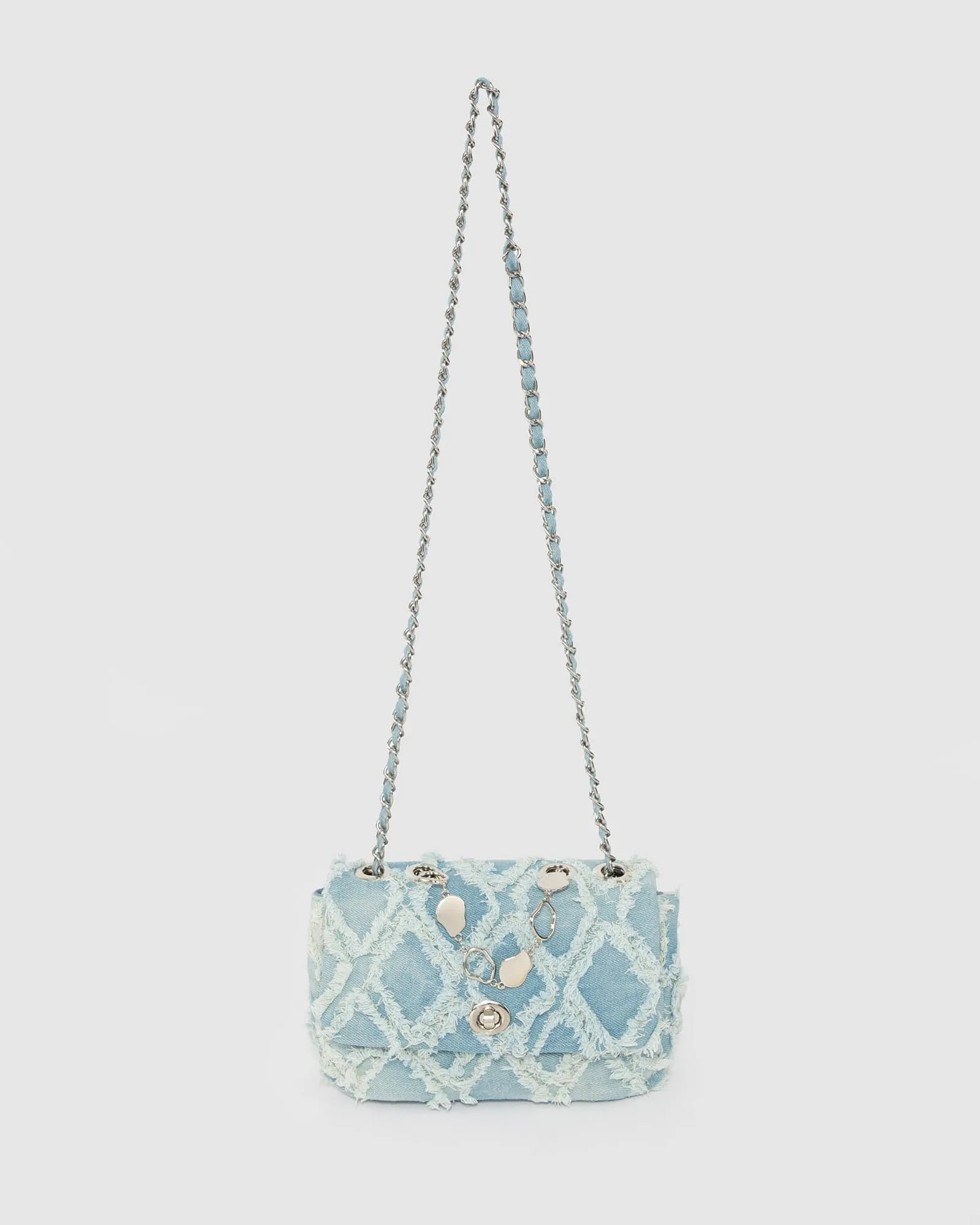 Blue Gianna Chambray Crossbody Bag