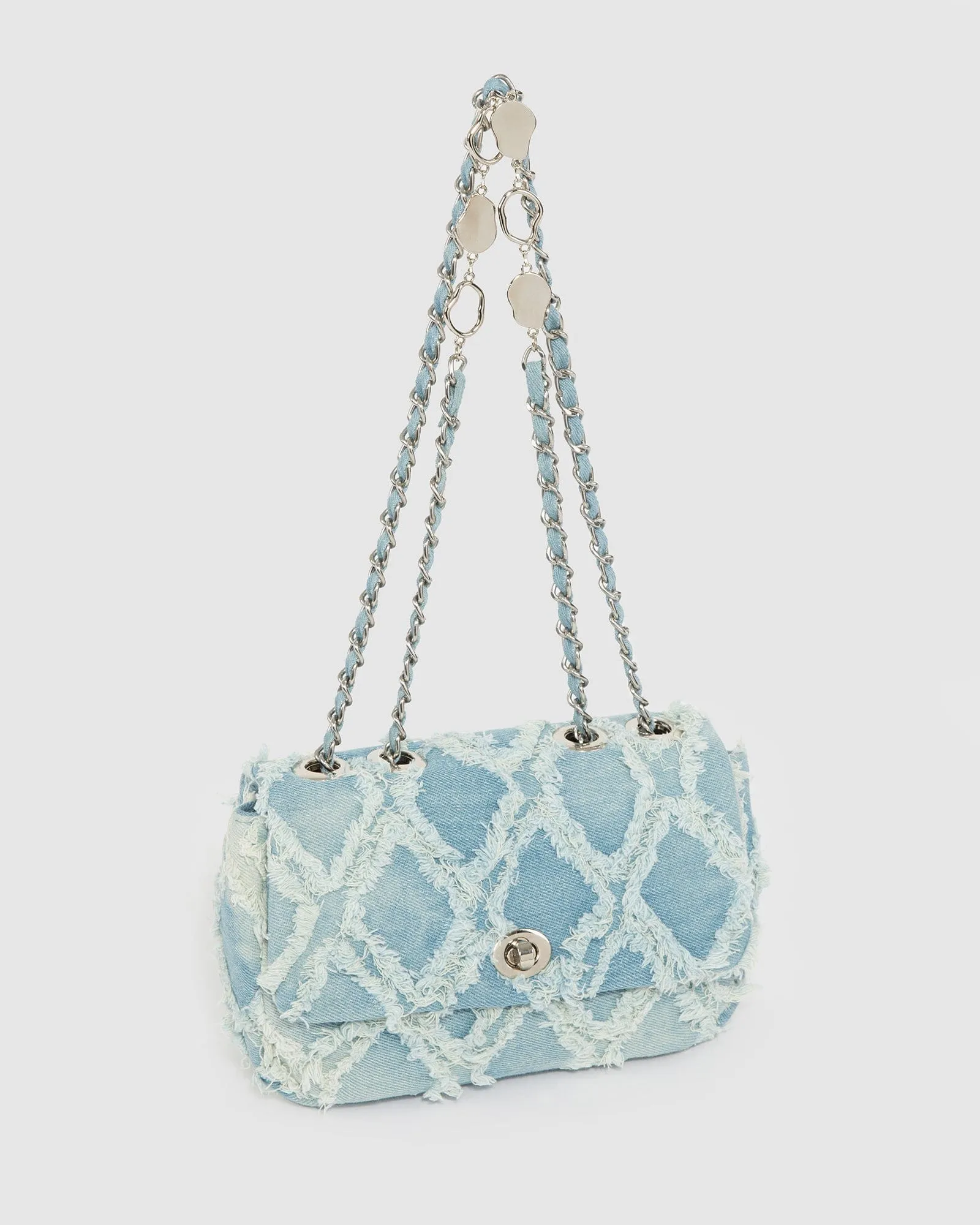 Blue Gianna Chambray Crossbody Bag