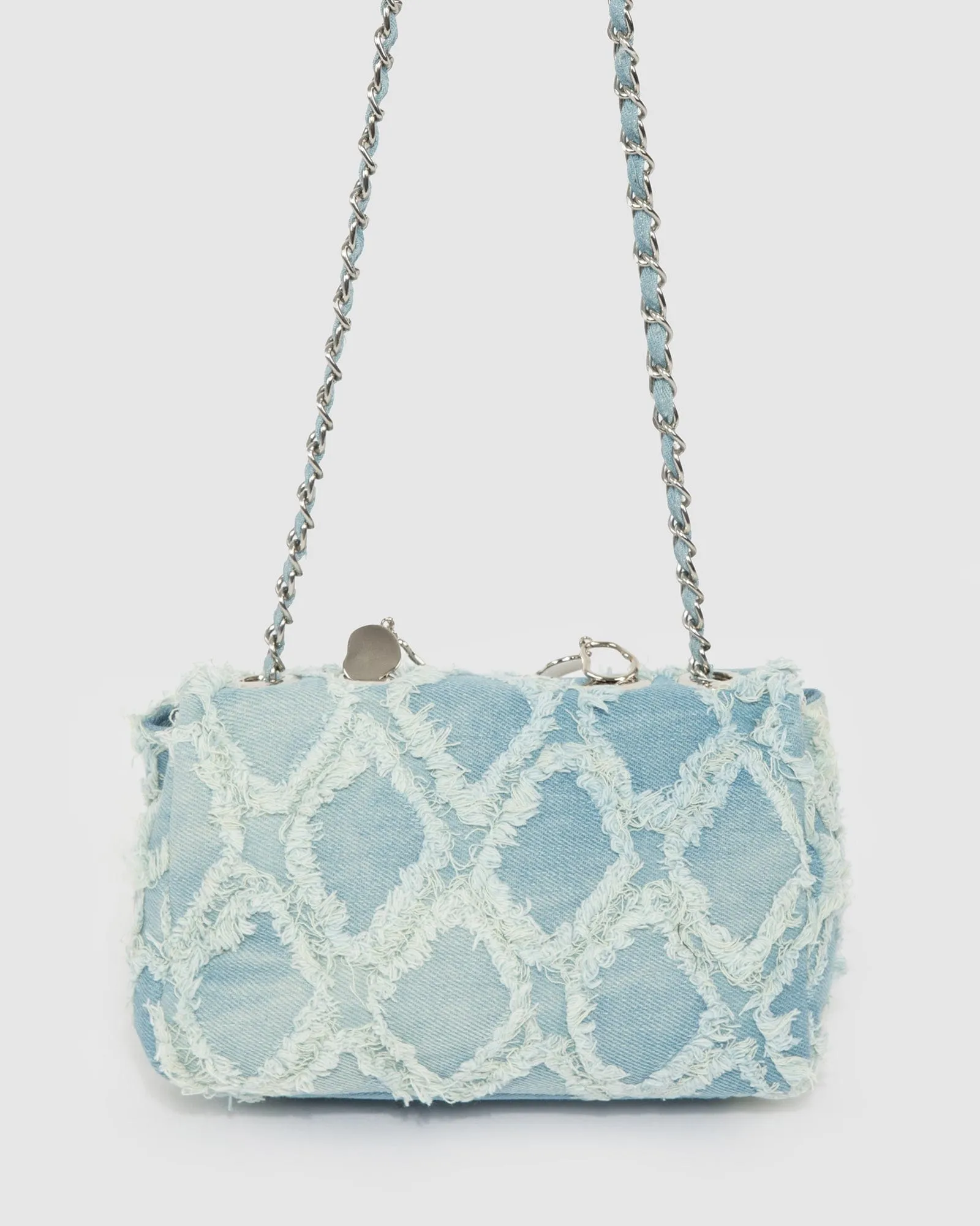 Blue Gianna Chambray Crossbody Bag