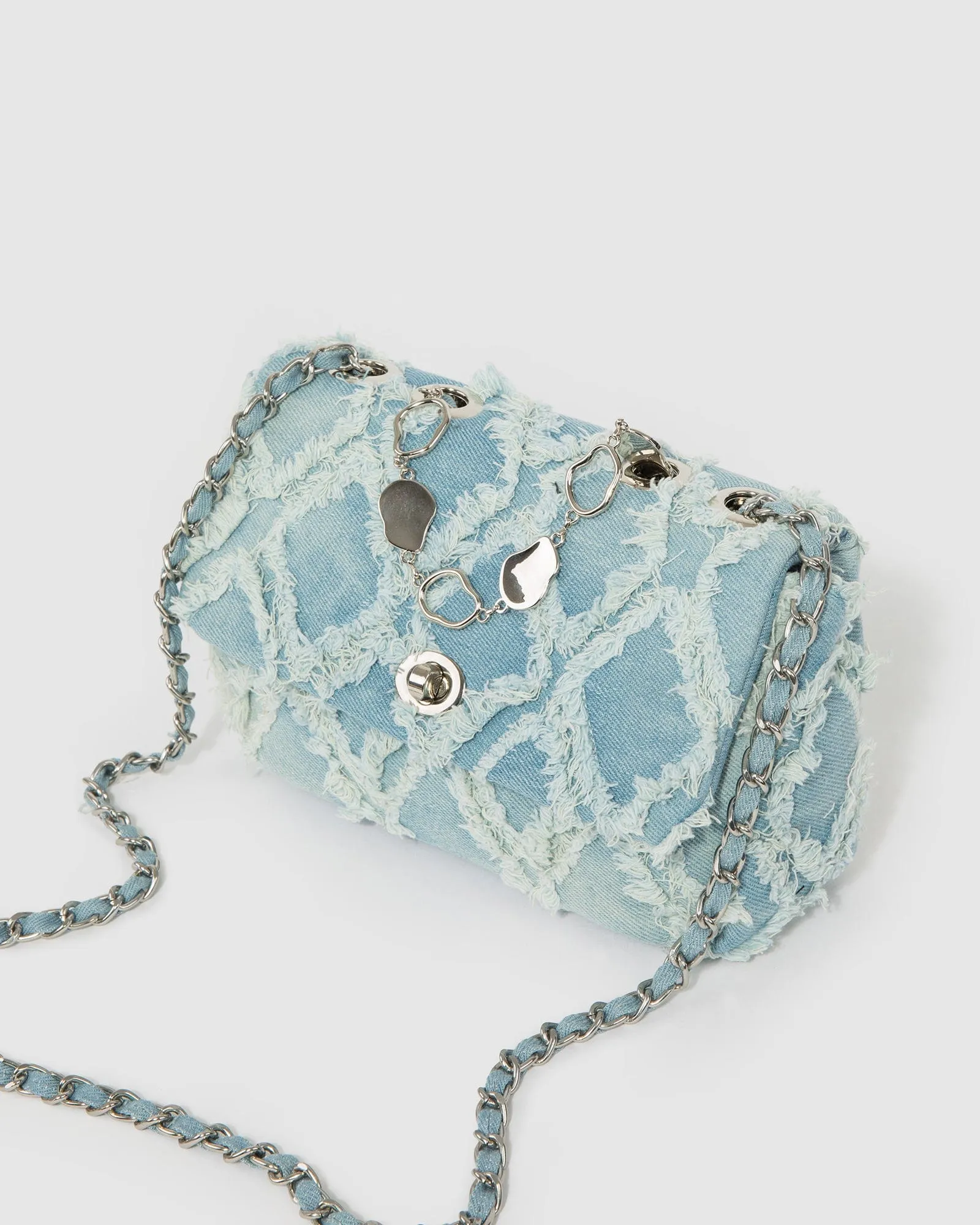 Blue Gianna Chambray Crossbody Bag