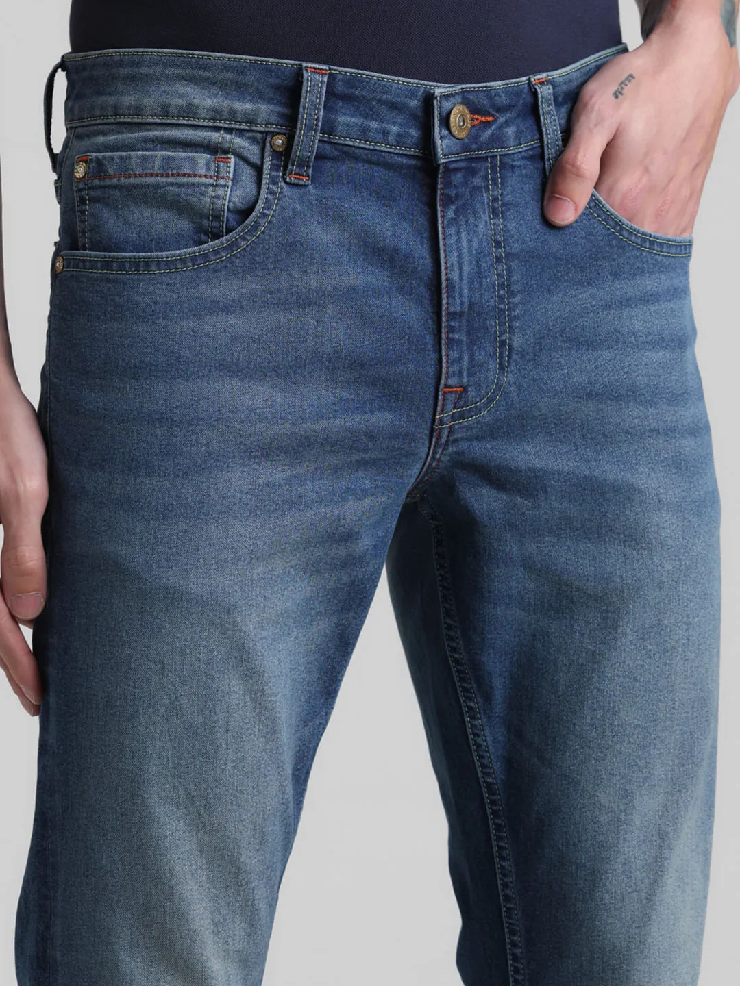 Blue Low Rise Glenn Slim Fit Jeans