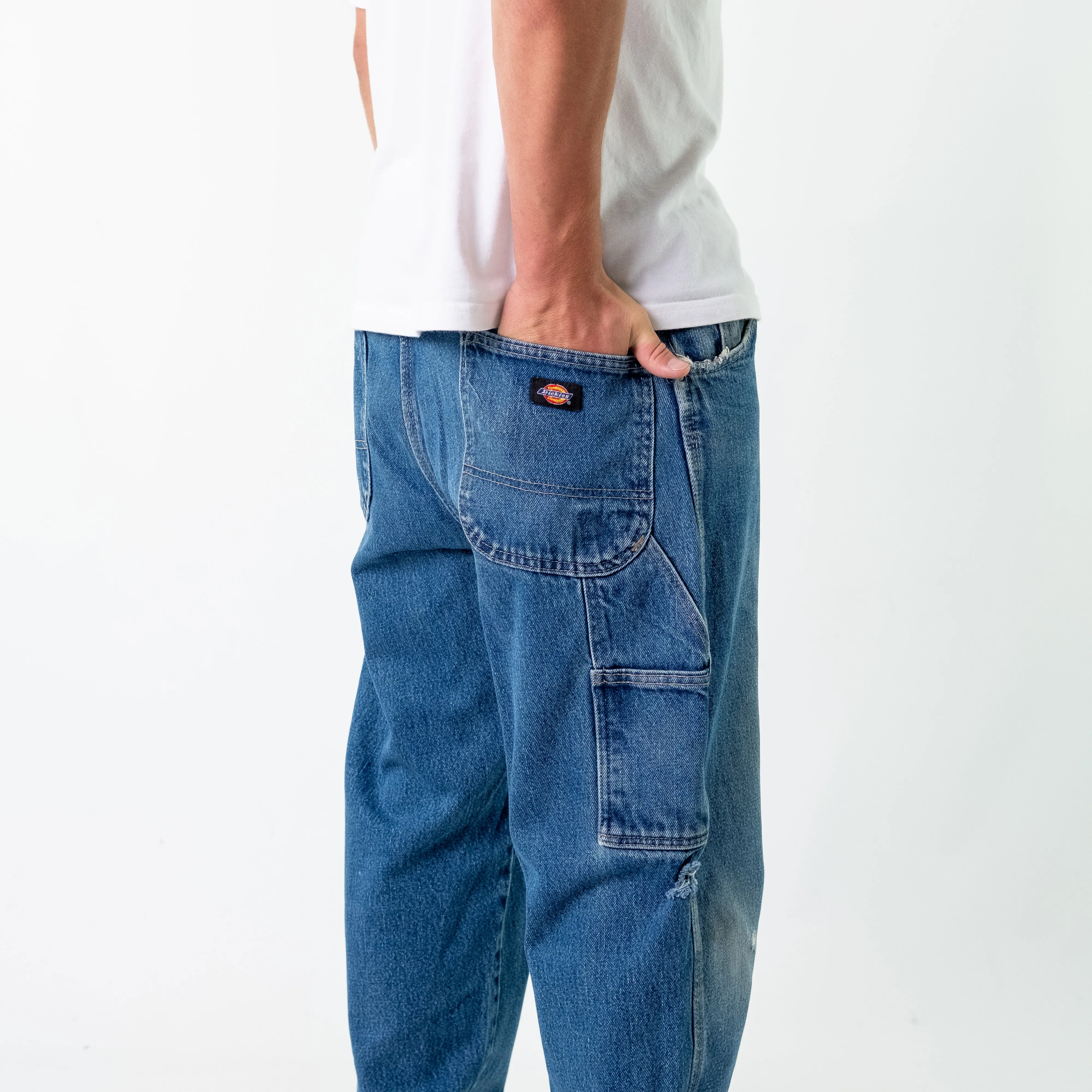 Blue y2ks Dickies Denim Carpenter Jeans Baggy Pants (36x32)