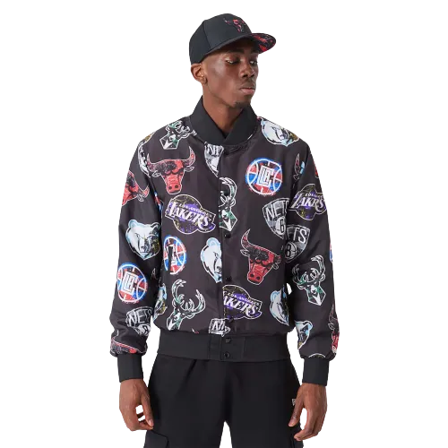 Bomber NBA All Over Print Team Logos Nero