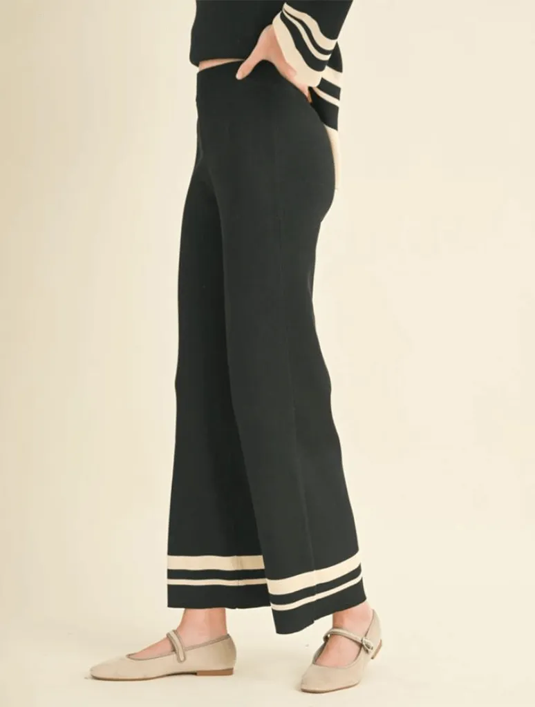 Border Striped Knitted Pant