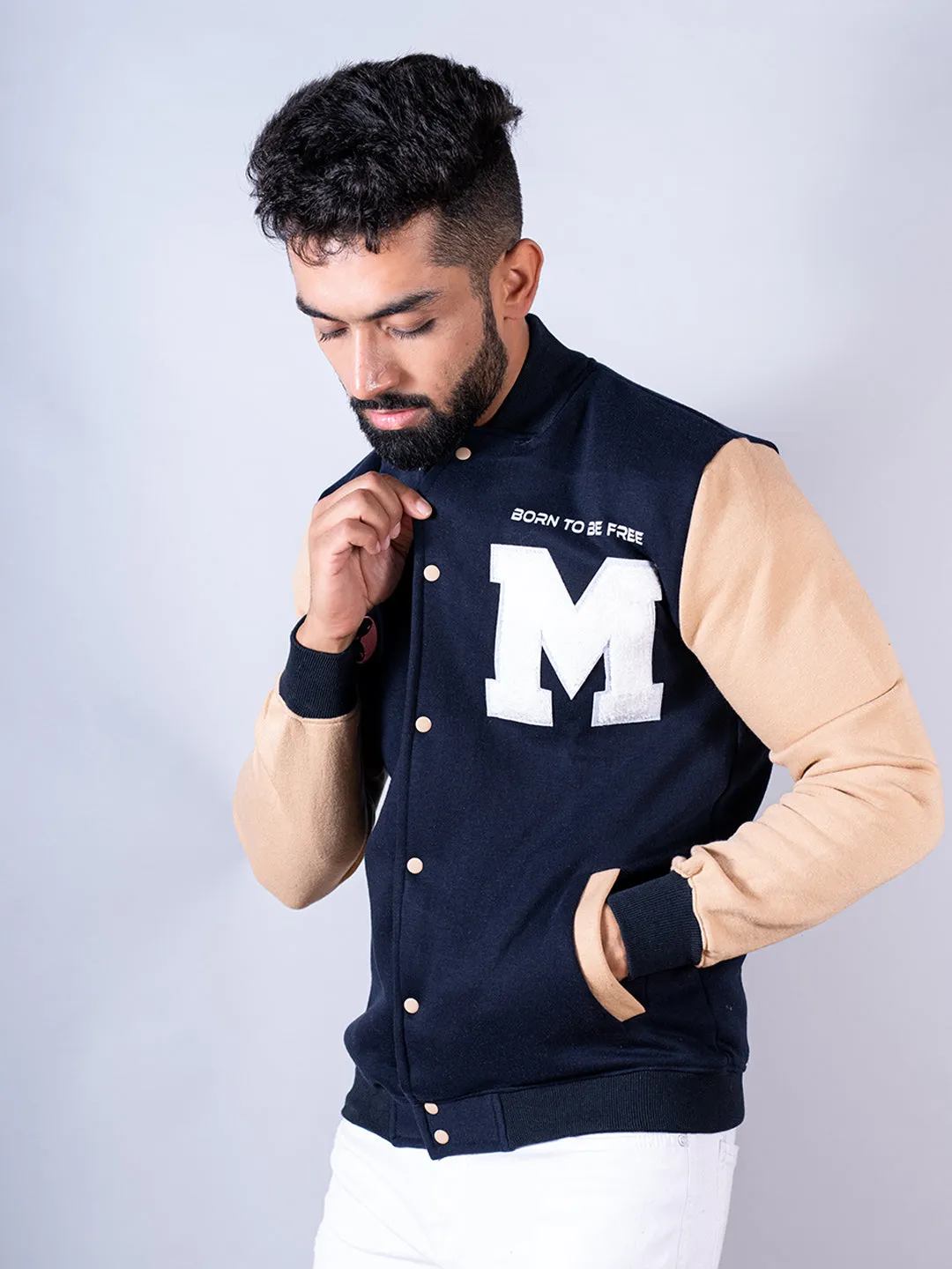 Born To Be Free Alien M Blue Varsity Jacket (Unisex)