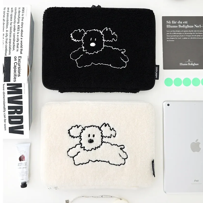 Boucle Cute Dogs Character 11 iPad Laptop Sleeves Cases Protective Covers Purses Handbags Square Sponge Pouches Designer School 