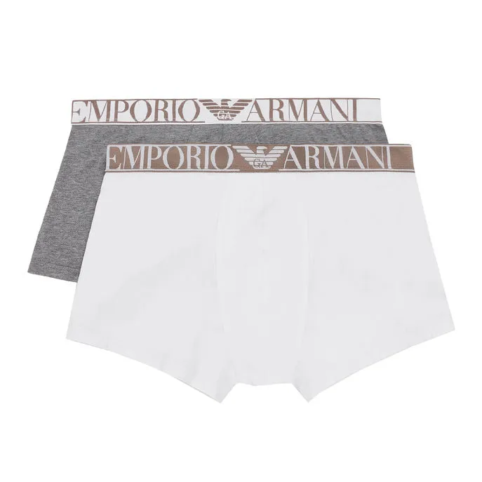 BOX 2 BOXER Uomo Bianco Grigio