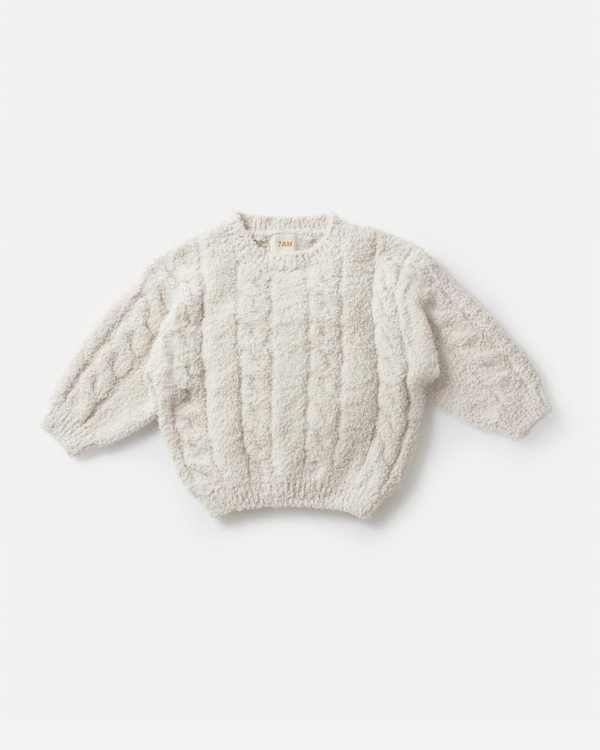 Boxy Cable Sweater - Fuzzy