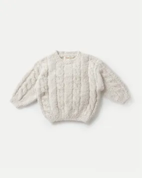 Boxy Cable Sweater - Fuzzy