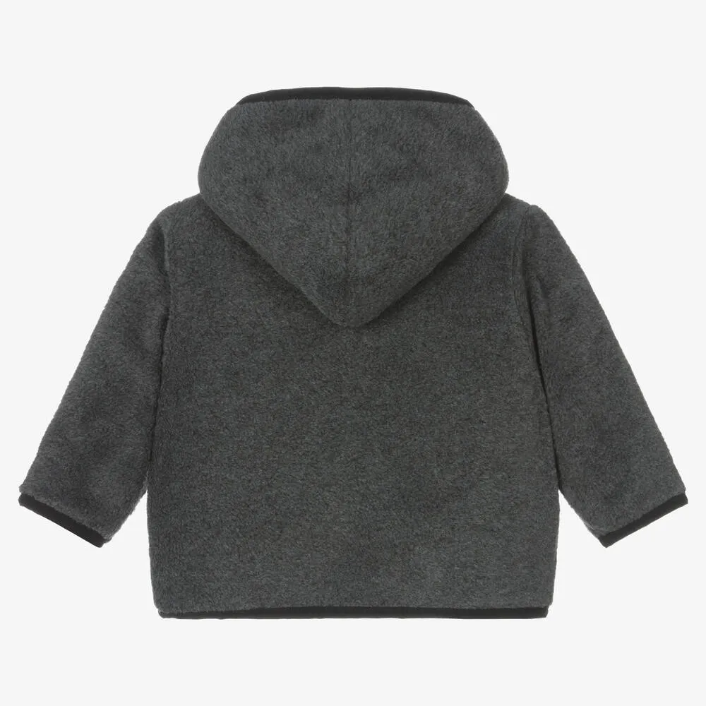 Boys Charcoal Grey Fleece Zip-Up Top