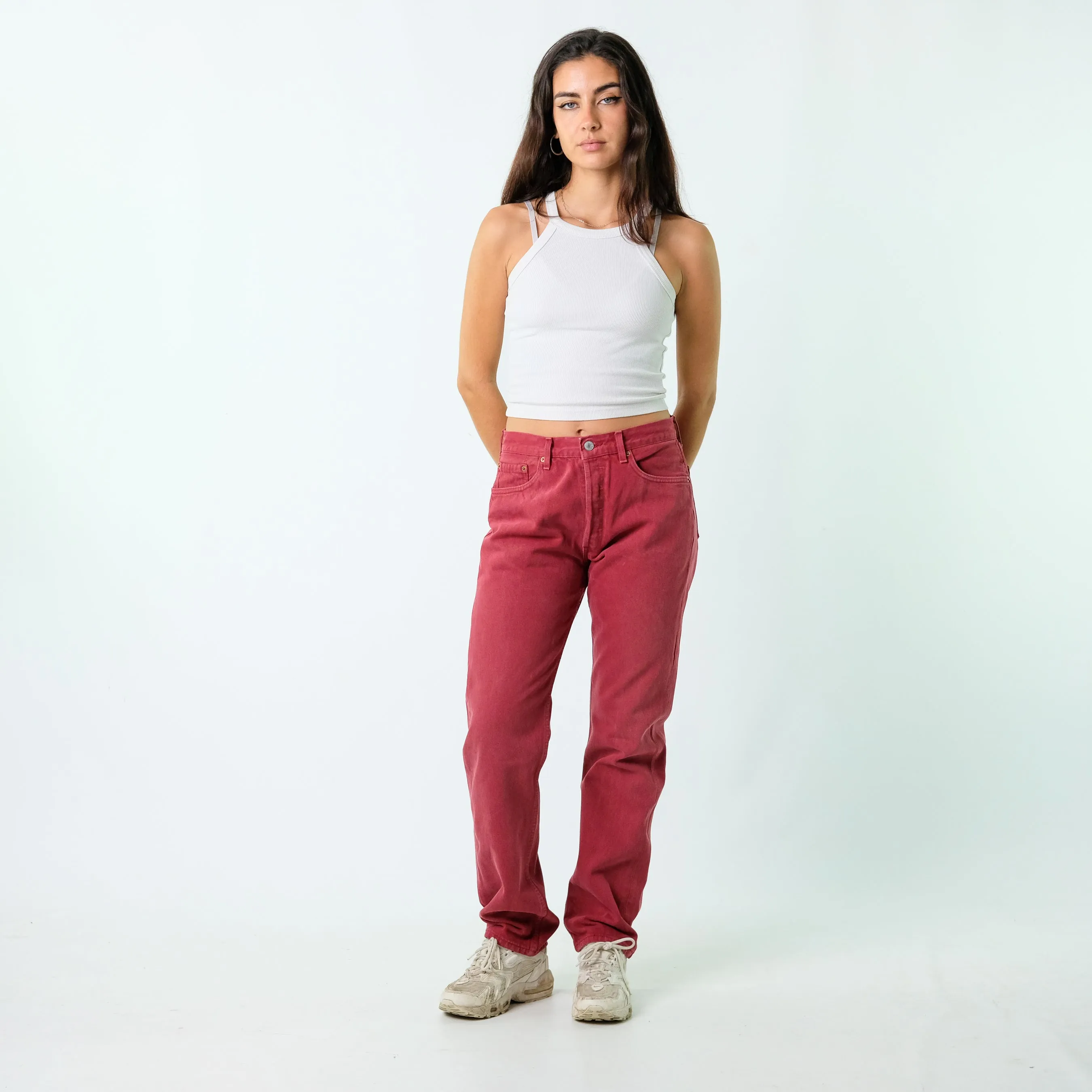 Burgundy Red y2ks Levi's Denim Jeans Baggy Pants (32x32)