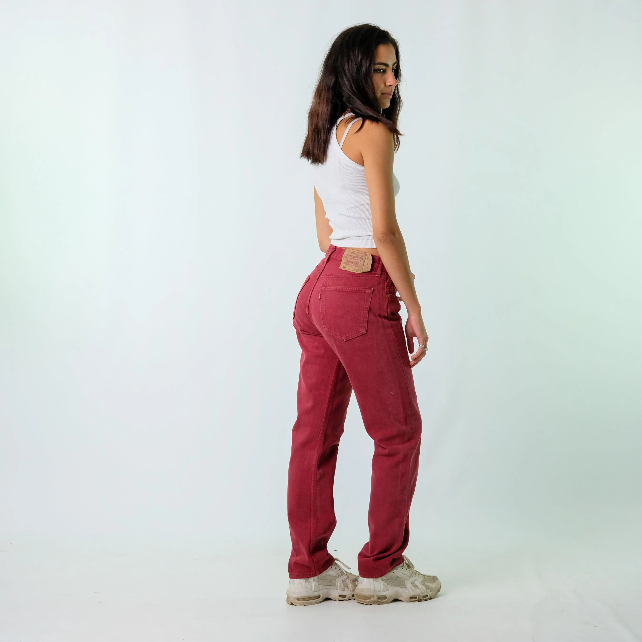 Burgundy Red y2ks Levi's Denim Jeans Baggy Pants (32x32)