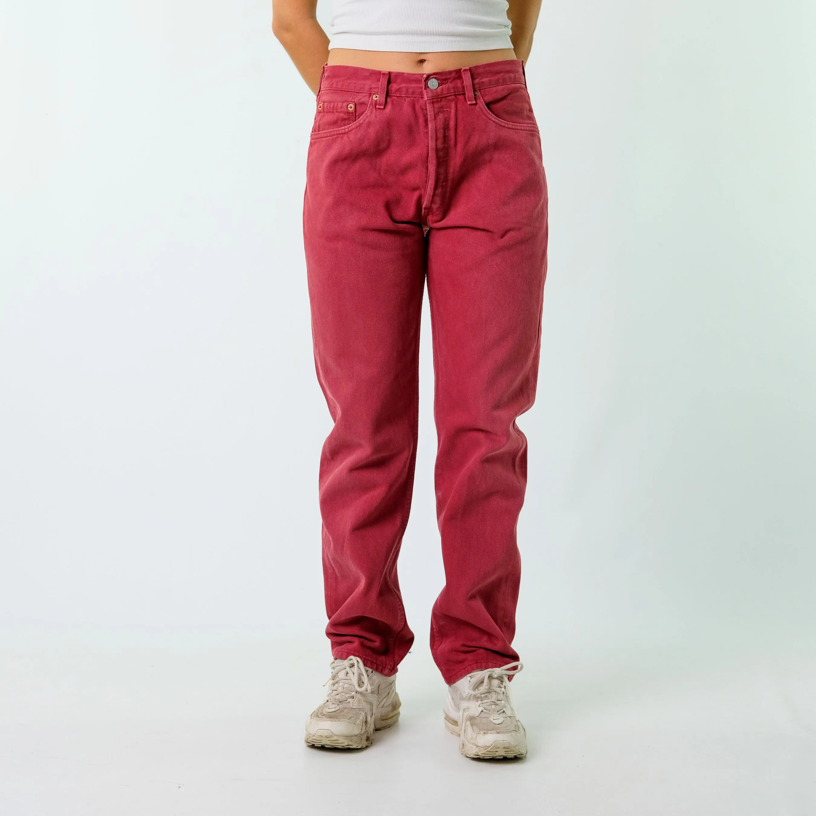 Burgundy Red y2ks Levi's Denim Jeans Baggy Pants (32x32)