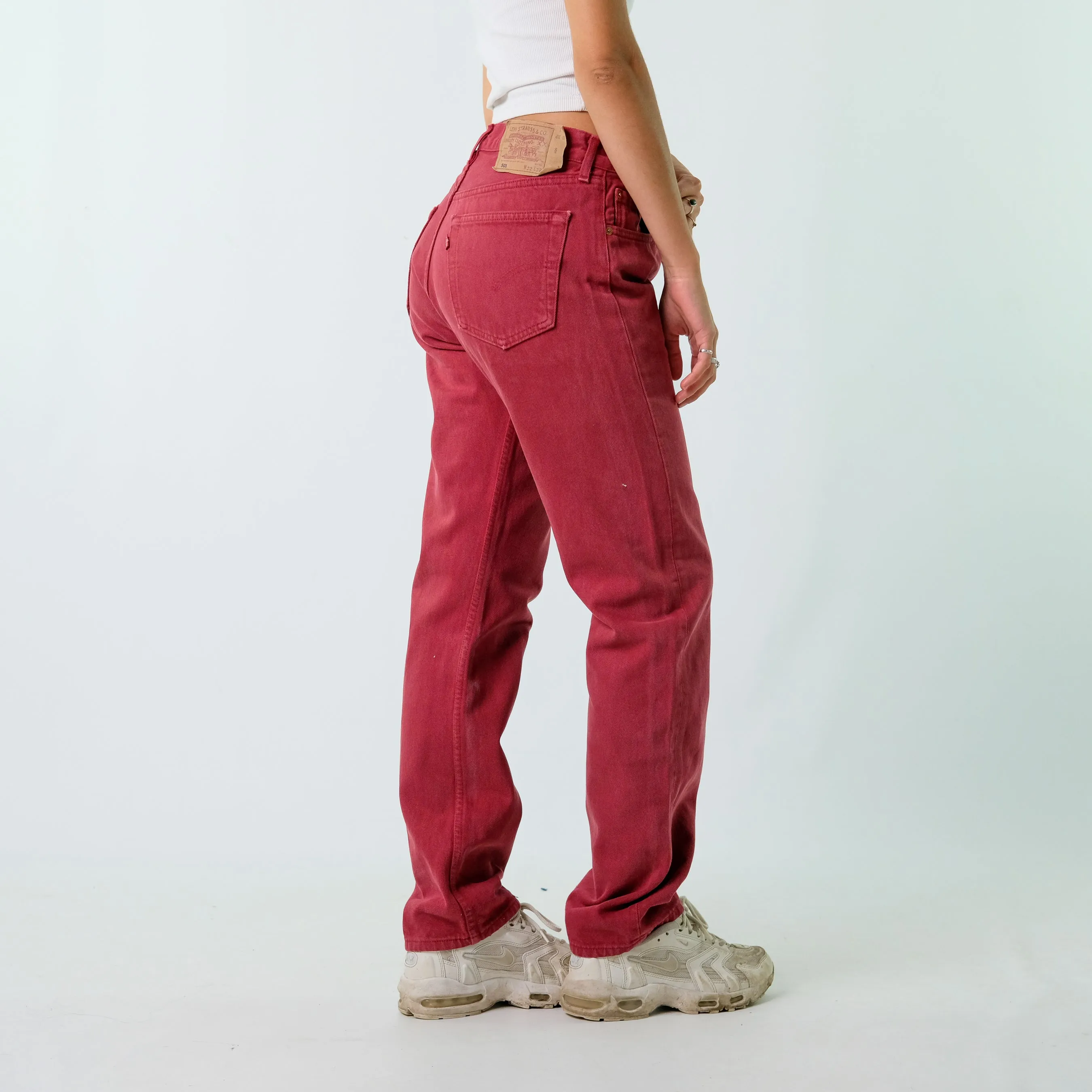 Burgundy Red y2ks Levi's Denim Jeans Baggy Pants (32x32)