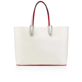 Cabata  Tote bag - Grained calf leather and smooth calf leather - Bianco