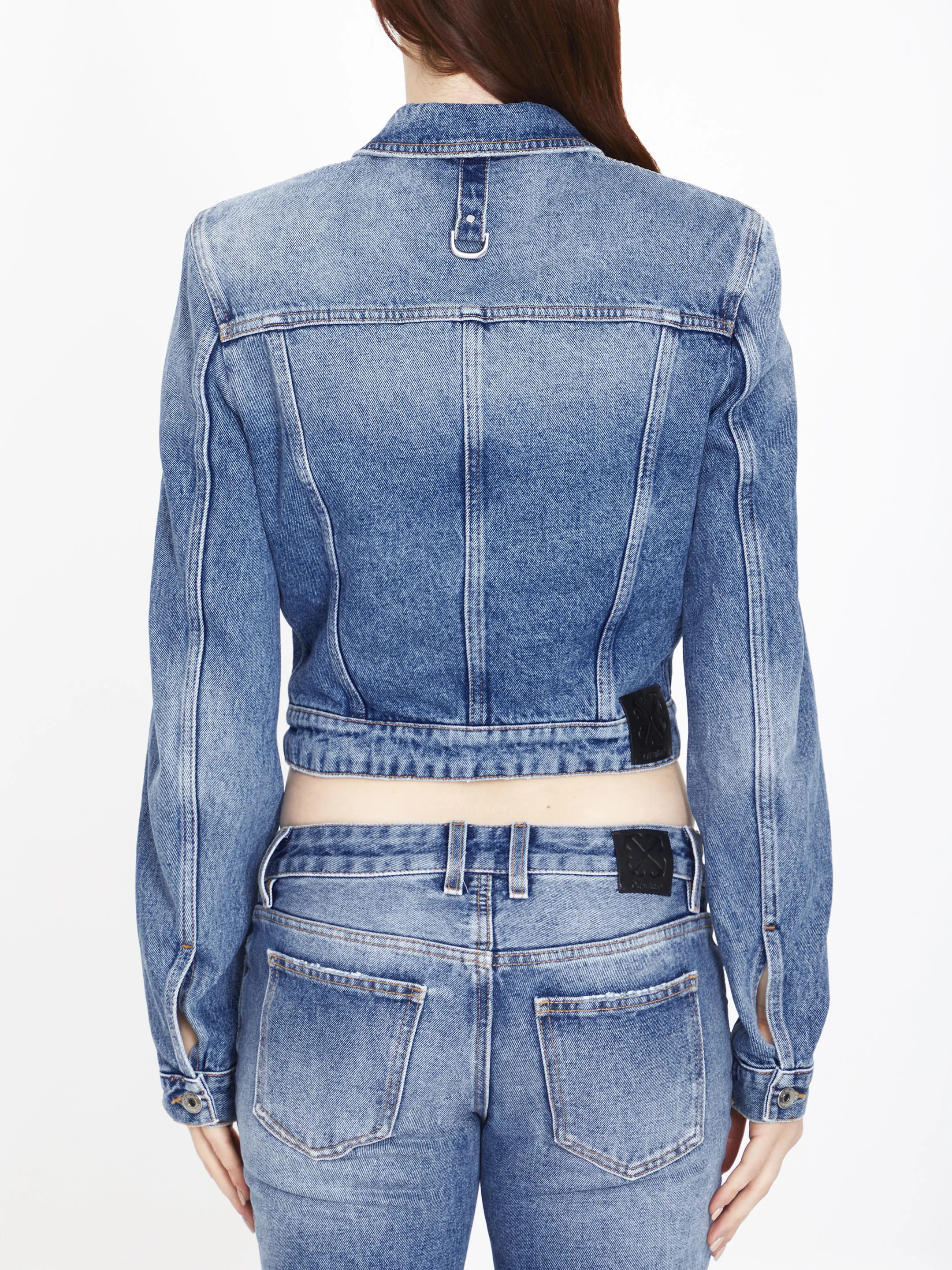 Cargo crop denim jacket