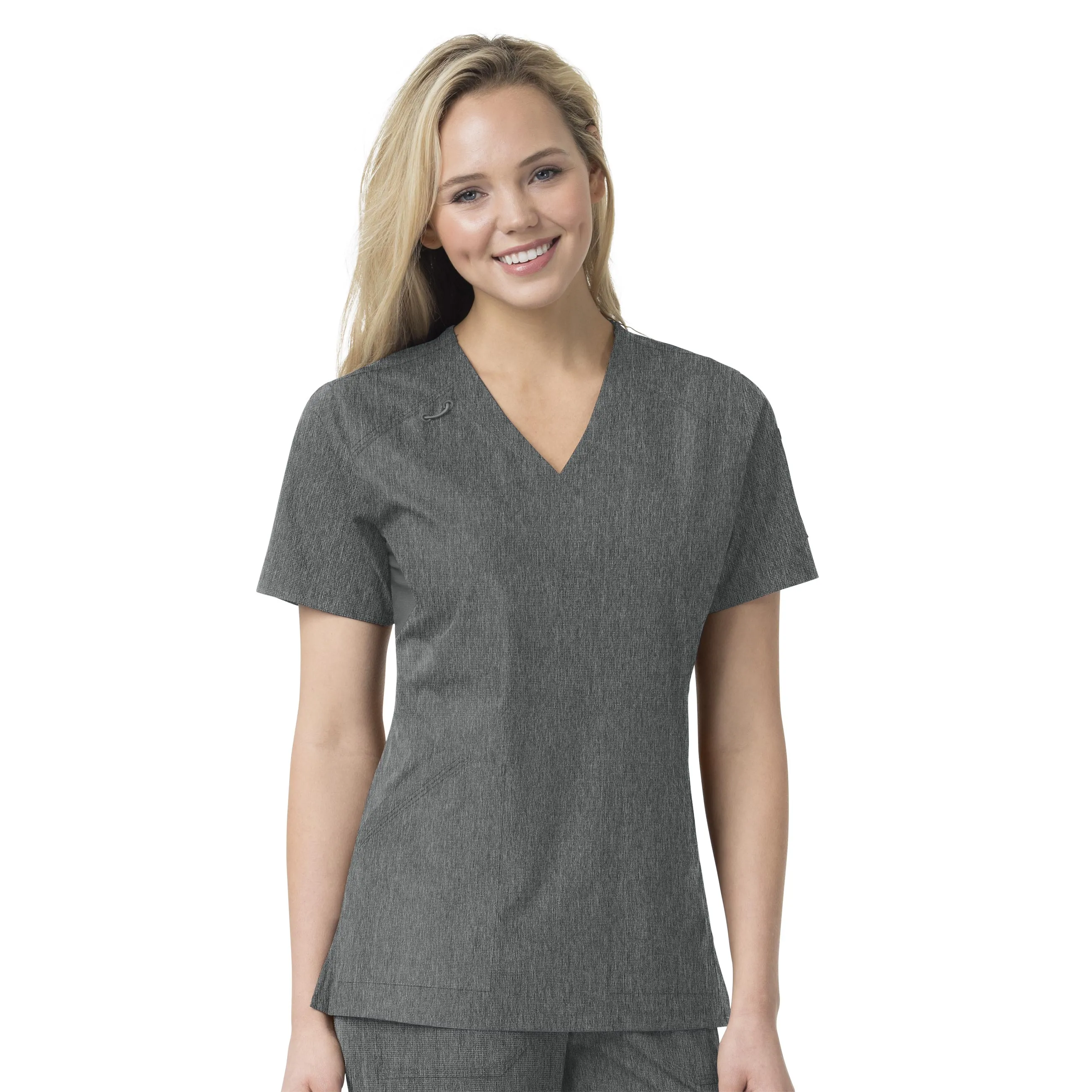 Carhartt Force Liberty Women's Multi-Pocket V-Neck Scrub Top - Charcoal Heather