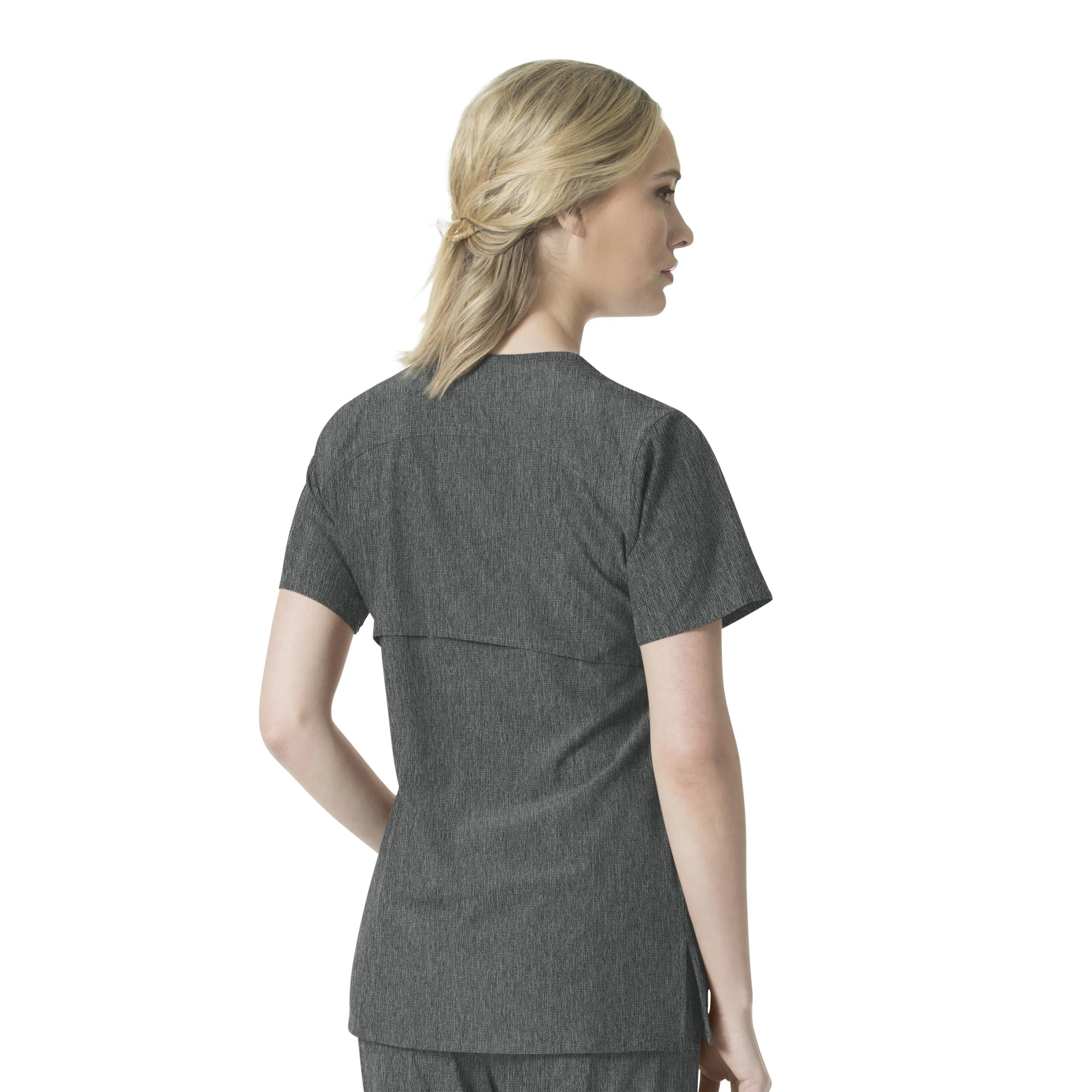 Carhartt Force Liberty Women's Multi-Pocket V-Neck Scrub Top - Charcoal Heather