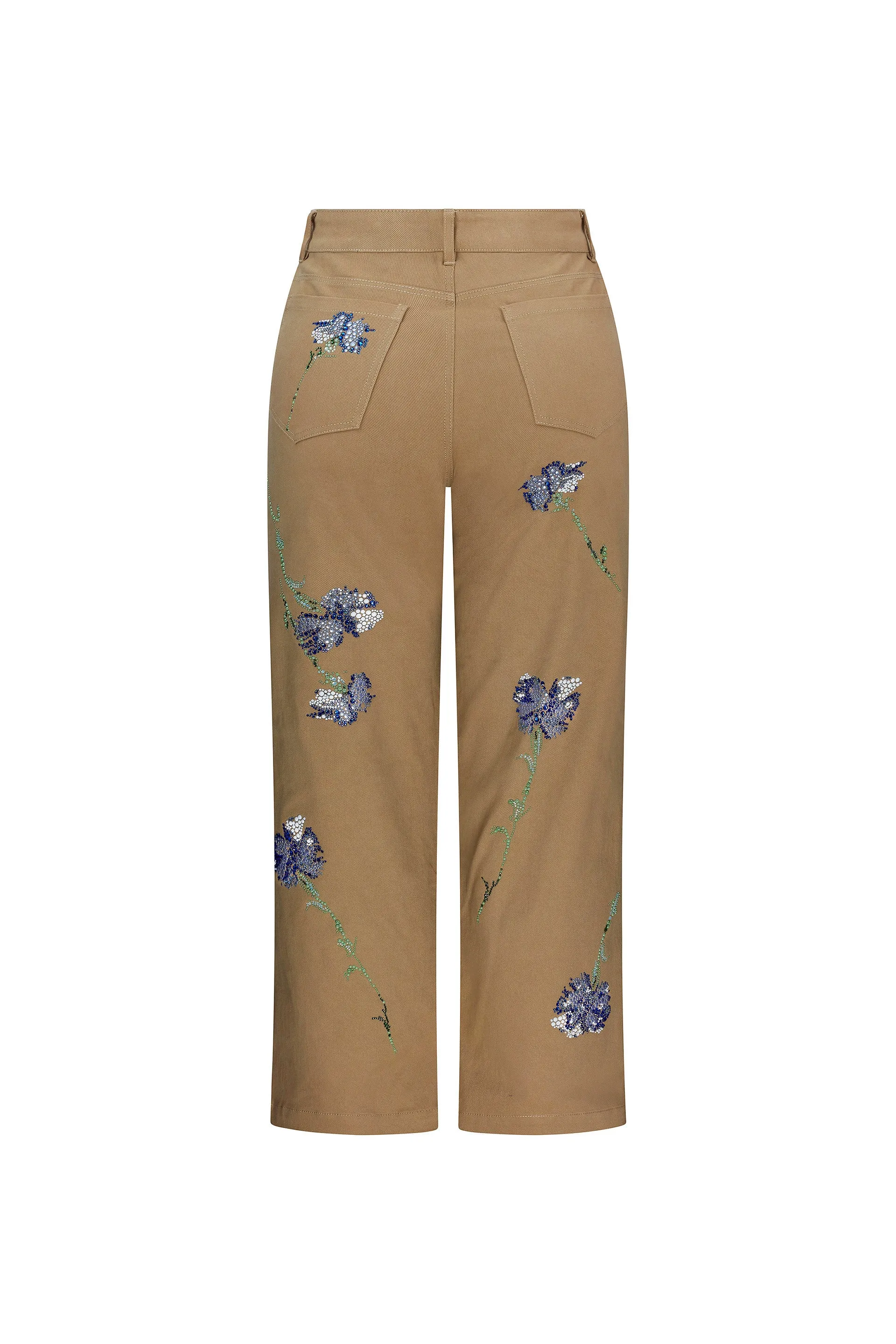 'CECIL BEATON BLUE CARNATION' CROPPED WIDE LEG PANT