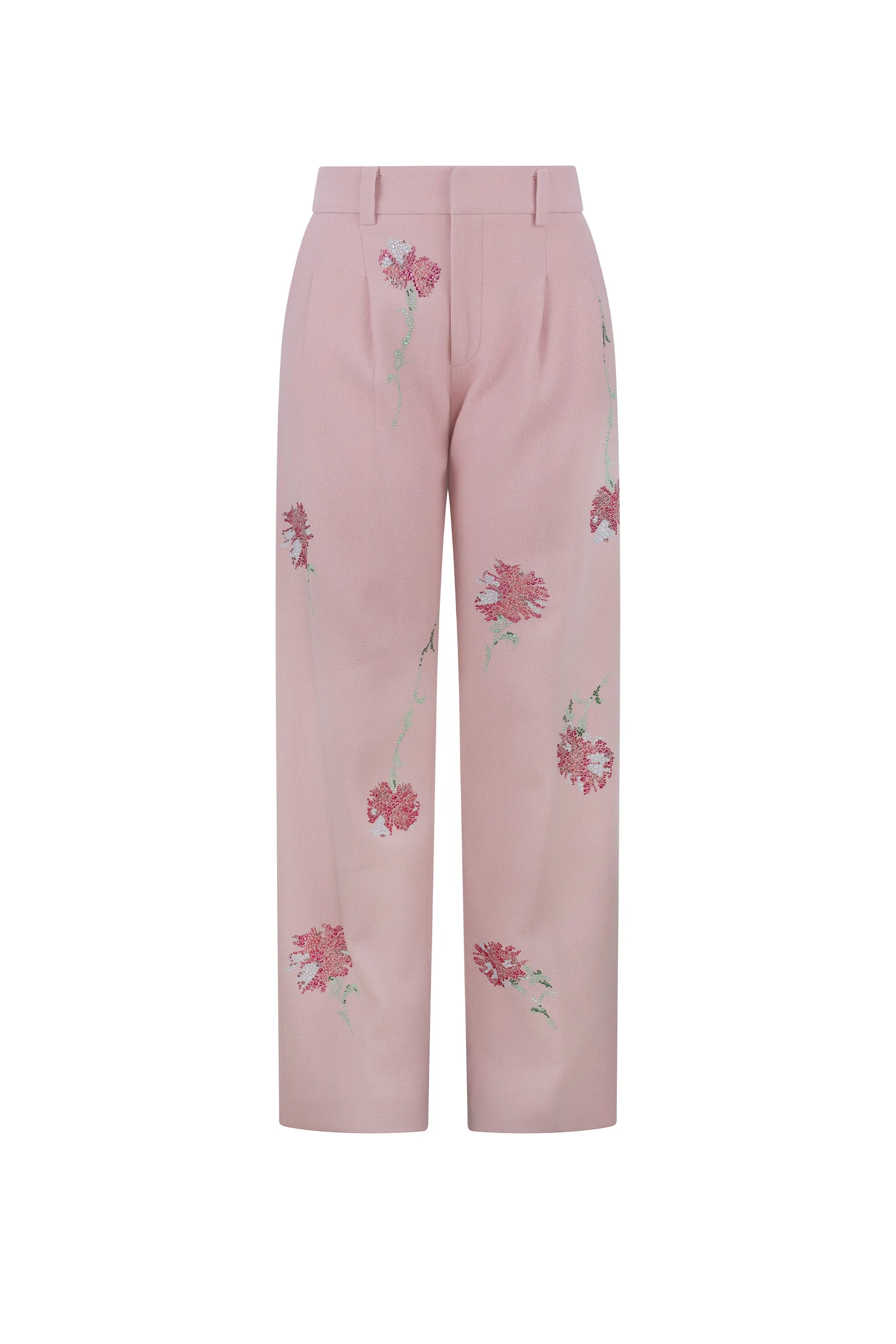 'CECIL BEATON PINK CARNATION' PLEATED PANT