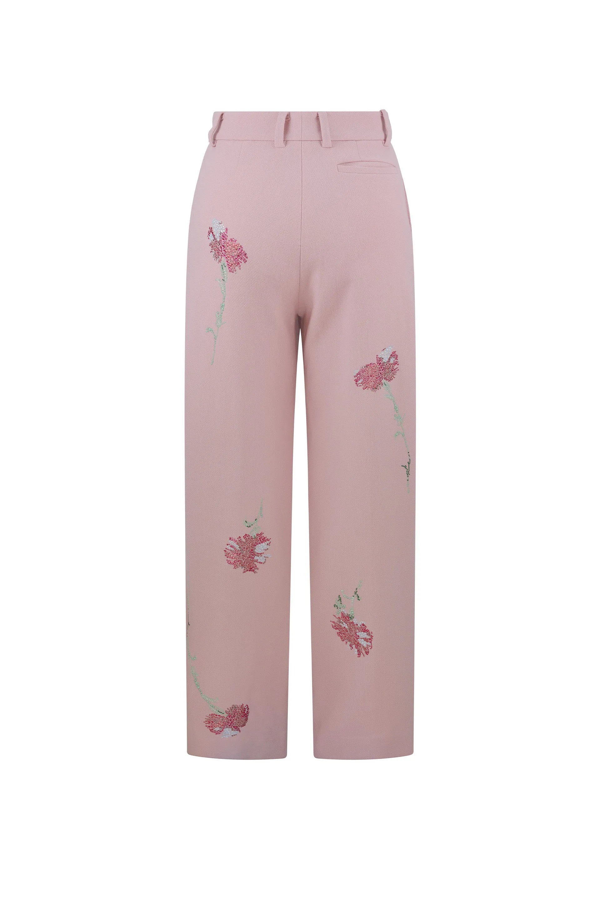 'CECIL BEATON PINK CARNATION' PLEATED PANT