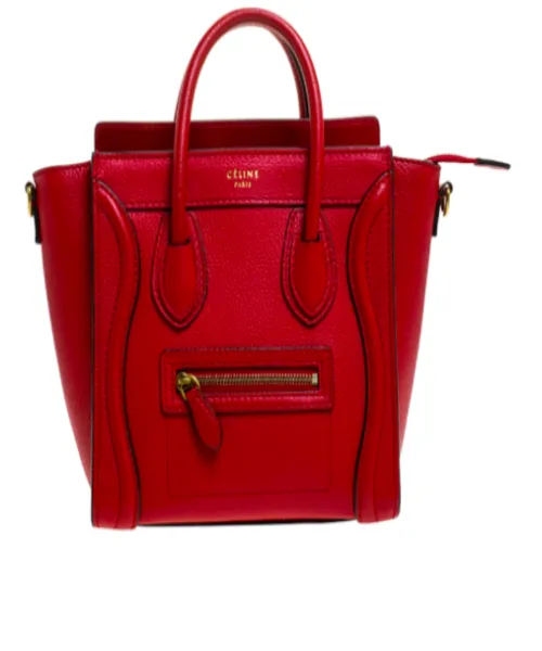 Celine Nano Luggage Tote Red