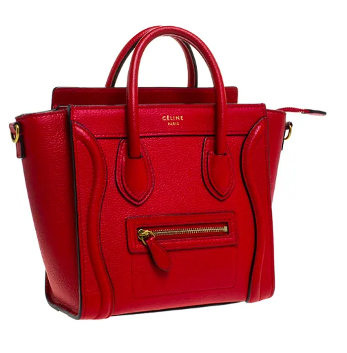 Celine Nano Luggage Tote Red