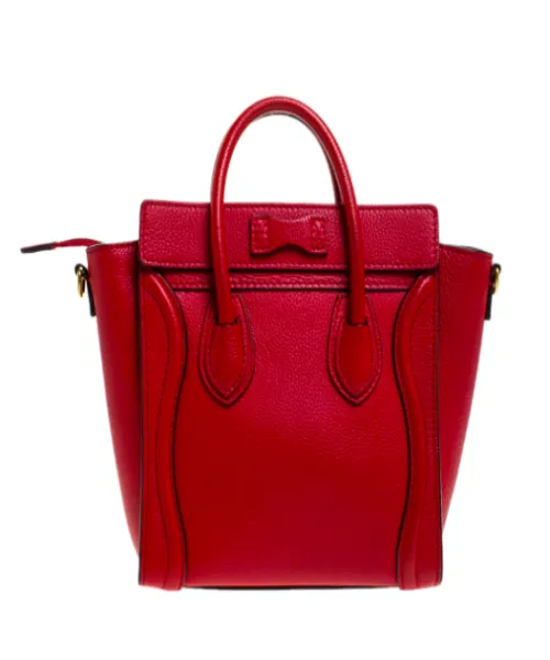 Celine Nano Luggage Tote Red