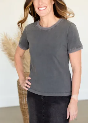 Charcoal Crew Neck Top - FINAL SALE