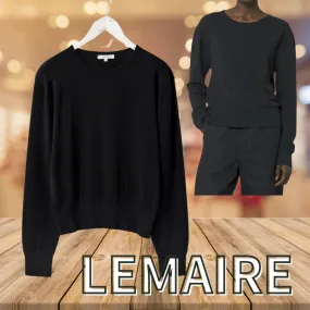 CHRISTOPHE LEMAIRE  |Crew Neck Unisex Wool Long Sleeves V-neck & Crew neck