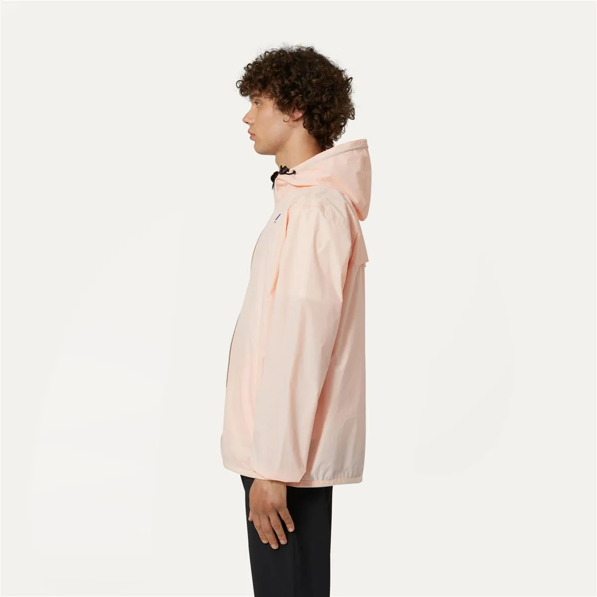 Claude - Unisex Packable Full Zip Waterproof  Rain Jacket in Pink Dafne