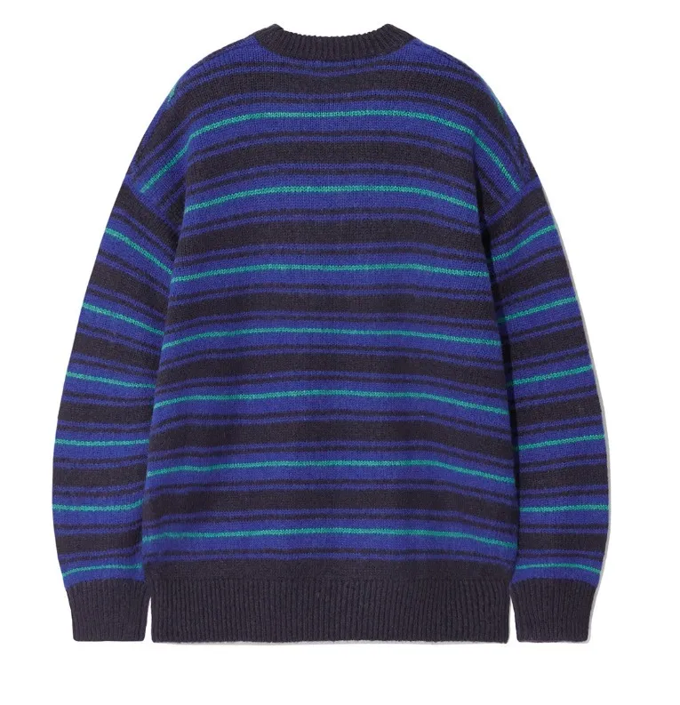 Code graphy  |Crew Neck Stripes Casual Style Unisex Wool Nylon U-Neck