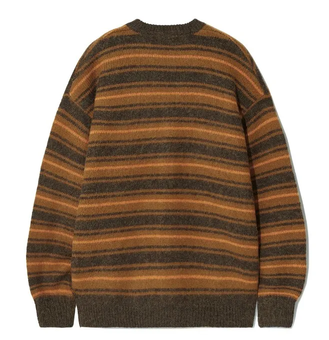 Code graphy  |Crew Neck Stripes Casual Style Unisex Wool Nylon U-Neck