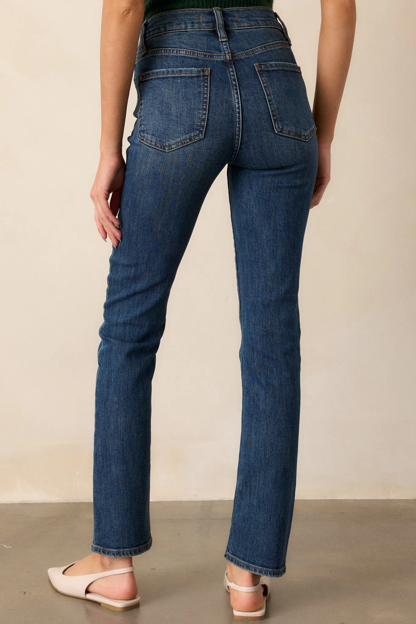 Cool Embrace Dark Wash Straight Leg Jeans