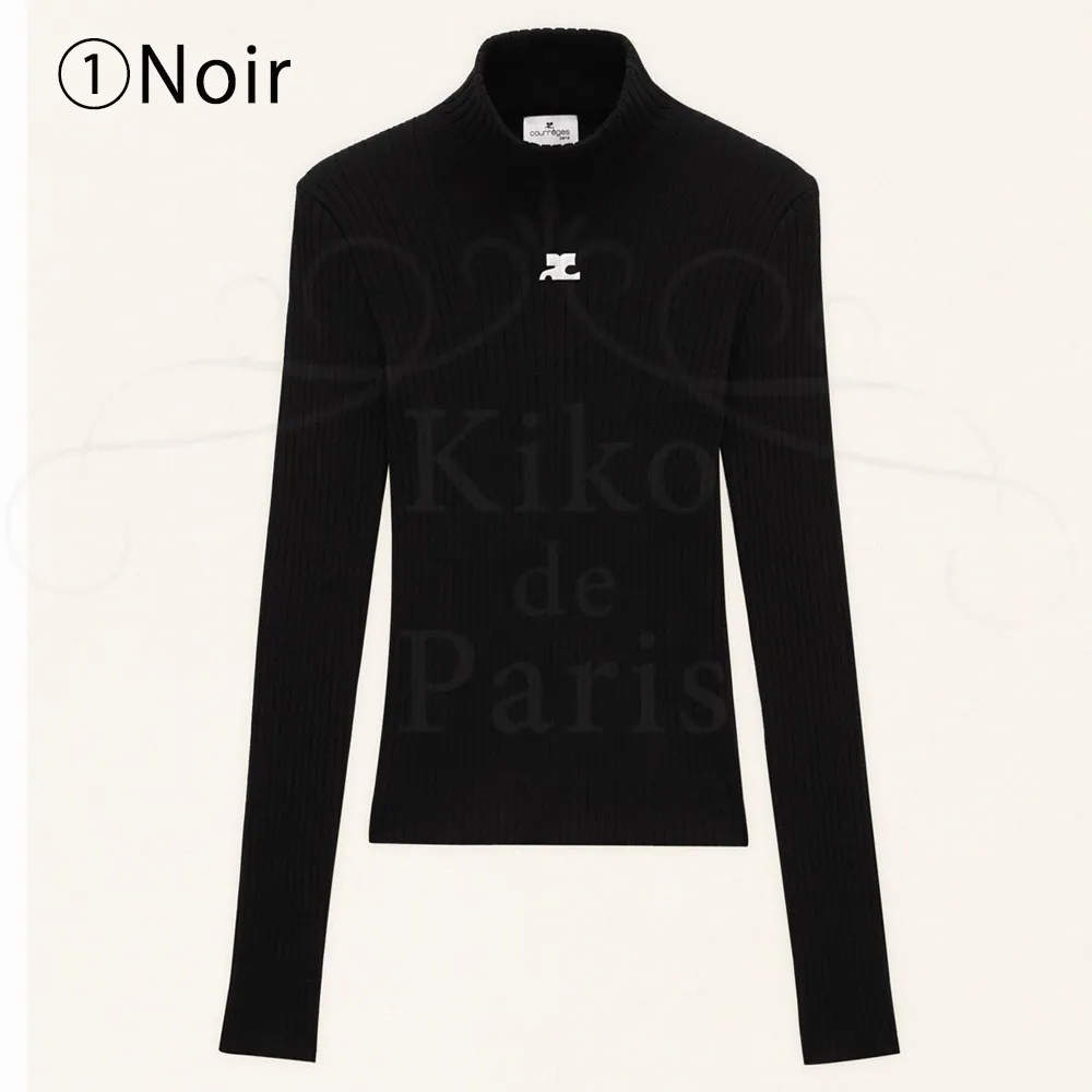 Courreges  |Casual Style Long Sleeves Plain Cotton High-Neck