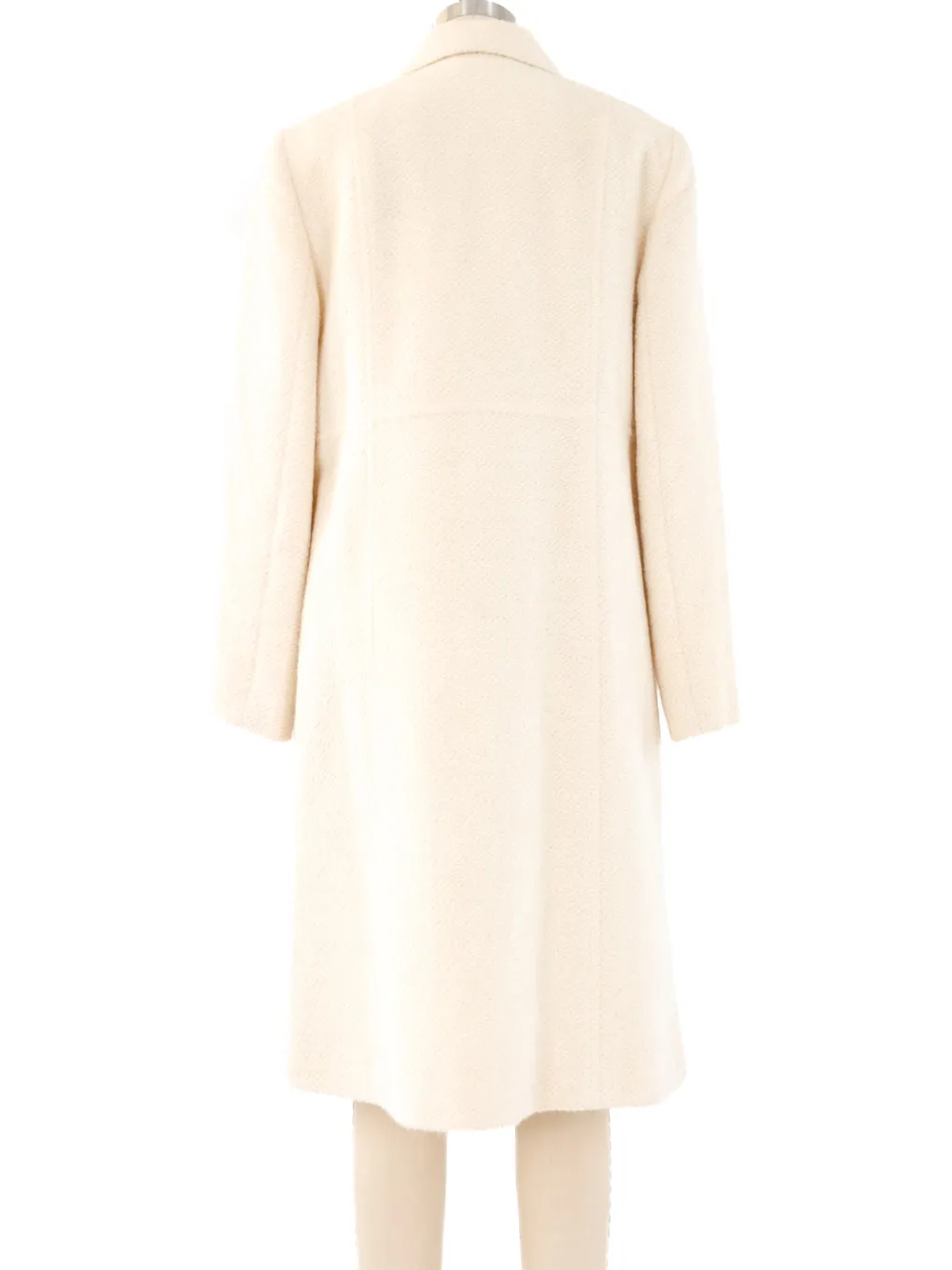 Courreges Ivory Tweed Coat