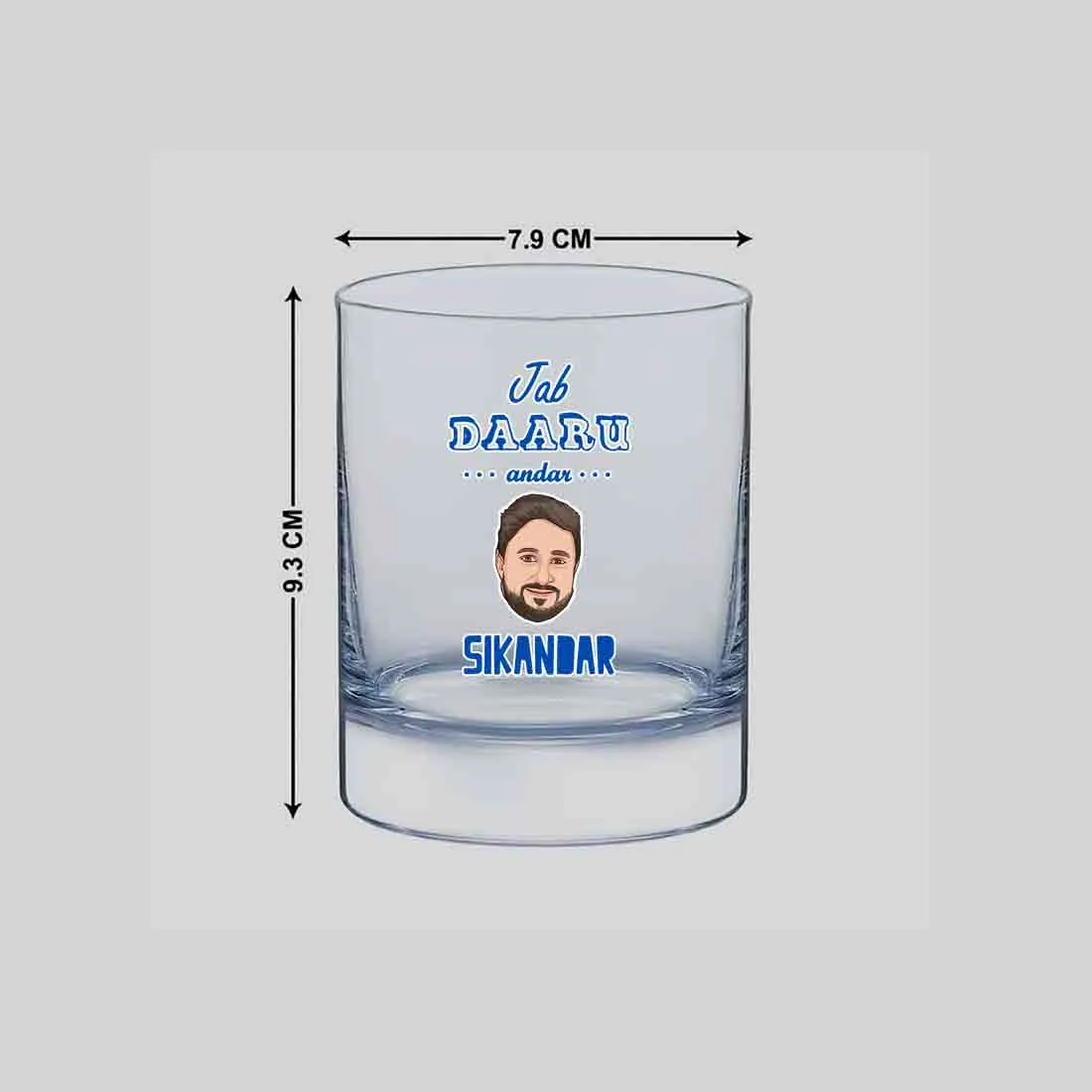 Customized Scotch Whiskey Glass with Your Cartoon Face on Drinking Glasses