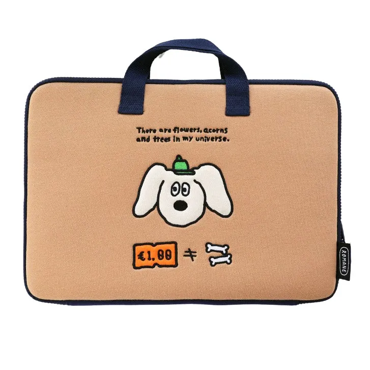 Cute Animal Characters 13 Laptop Sleeves Pouches Square Cases Covers Purses Handbags Briefcases Soft Protections Top Handle