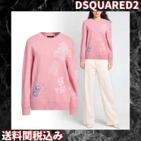 D SQUARED2  |Crew Neck Flower Patterns Casual Style Nylon Street Style