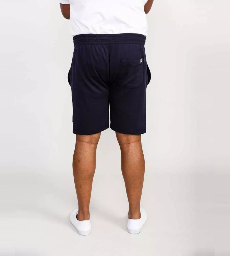 D555 Big Mens Navy Shorts With Elasticated Waist and Loop Back (SUTTON 2)