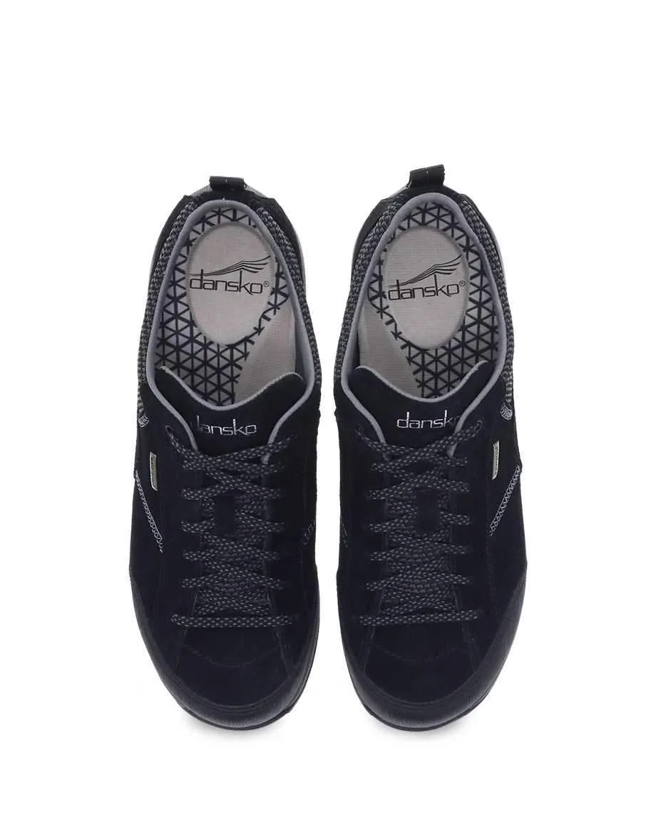 Dansko Women's Paisley Black Suede Waterproof Sneaker