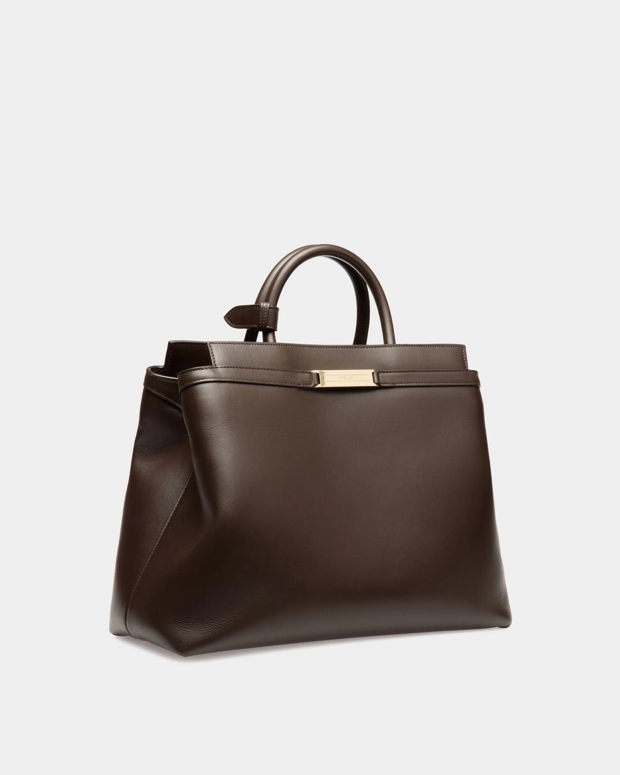 Deco Tote Bag In Ebano Leather 