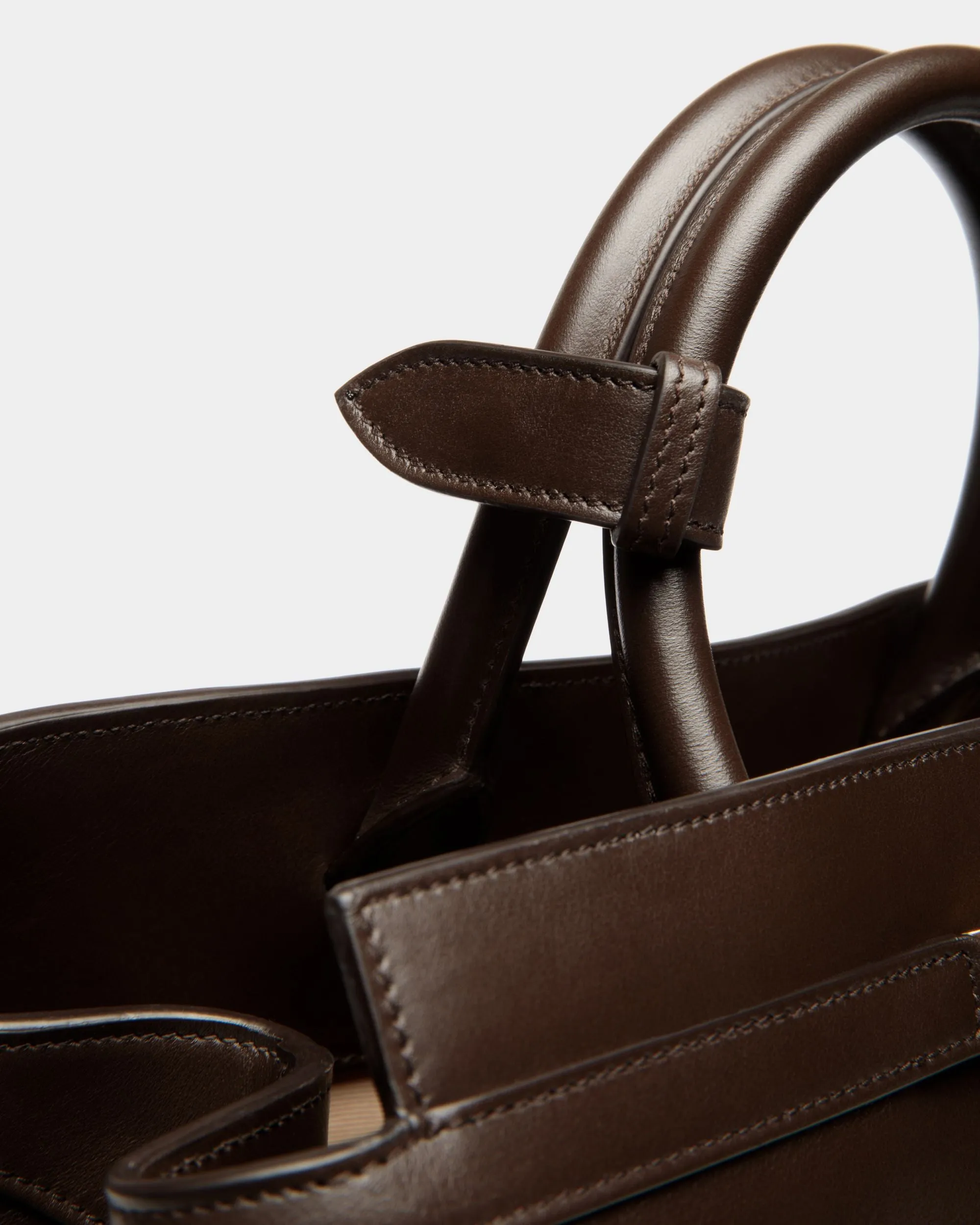 Deco Tote Bag In Ebano Leather 