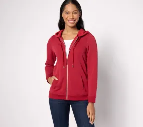 Denim & Co. Active Lush Lined Hooded Zip Front Jacket