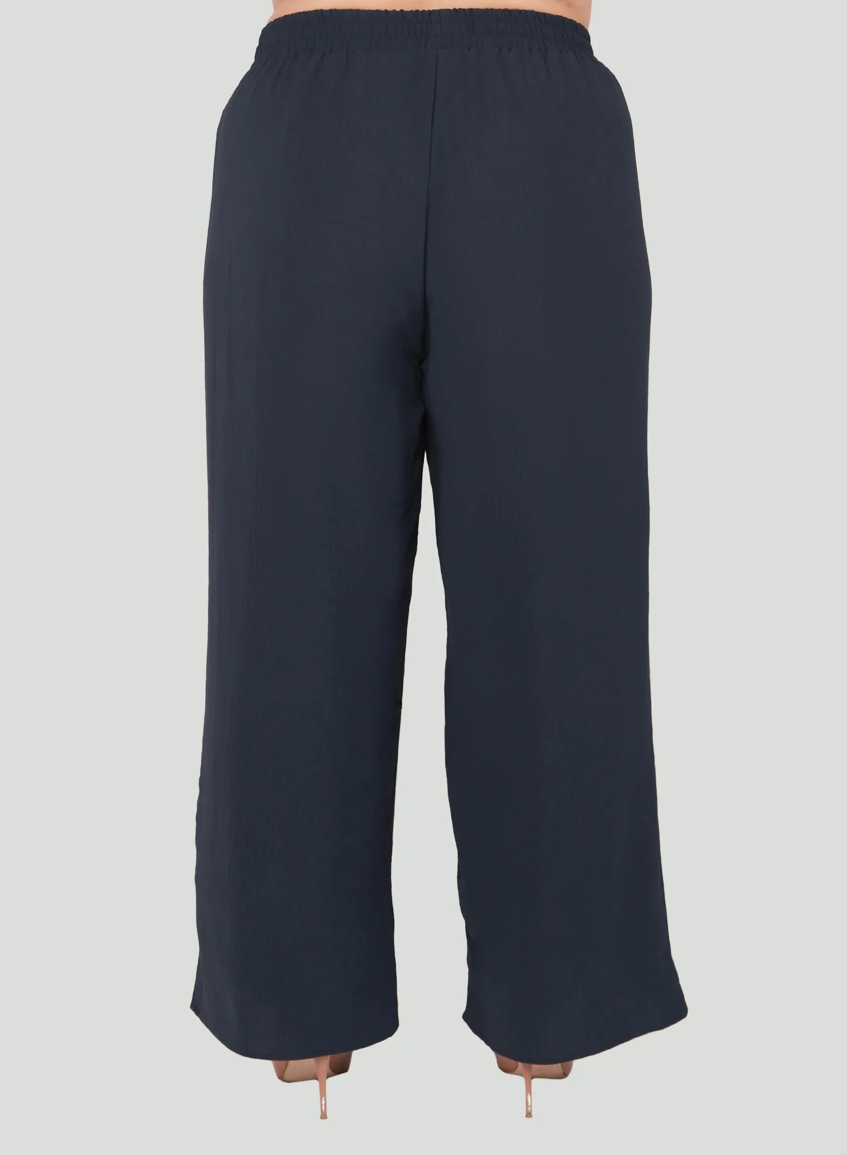 Dex Plus Wide Leg Trouser In Midnight Navy