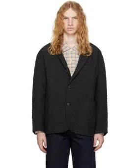 DOCUMENT Gray Wool Crinkle Blazer