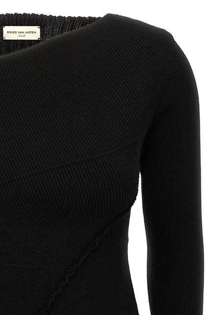 Dries Van Noten  |Crew Neck Casual Style Wool V-Neck Long Sleeves Plain