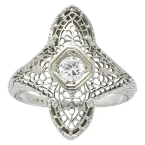 Edwardian .20 CTW Diamond & 18K White Gold Ring