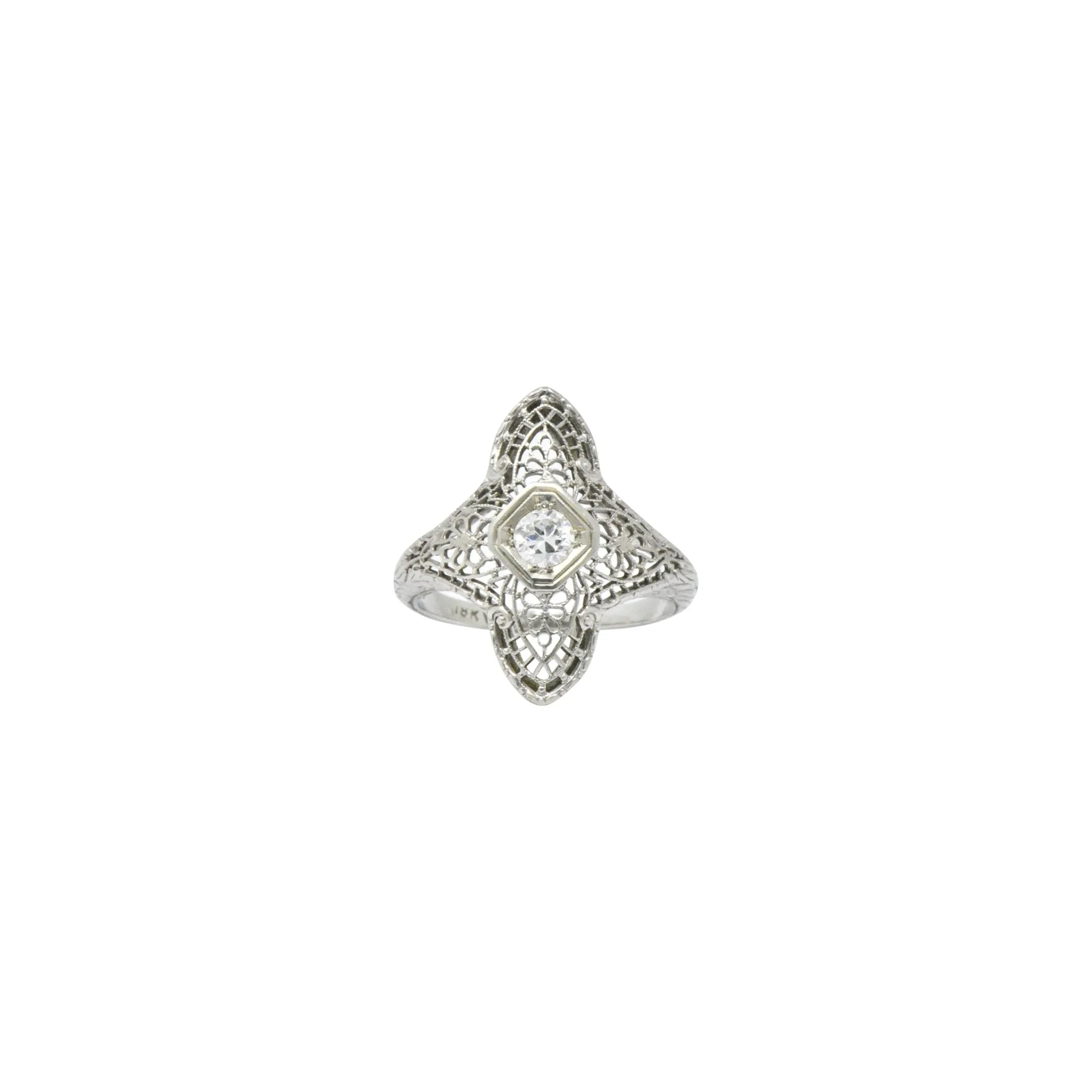 Edwardian .20 CTW Diamond & 18K White Gold Ring